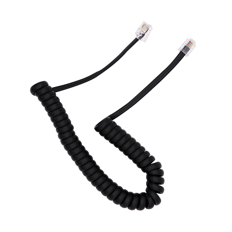 RJ12 Modular Data Cable Straight 6P6C coiled cable