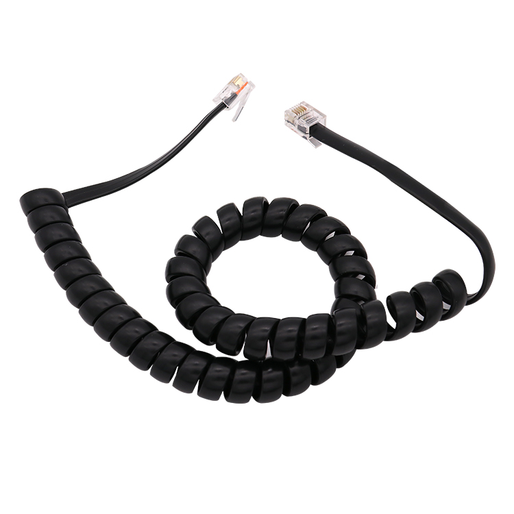 RJ12 Modular Data Cable Straight 6P6C coiled cable