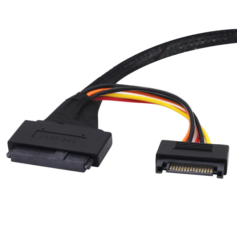 Mini Cool Edge IO MCIO 4X to U.2 SFF-8639 PCIe PCI-Express Cable
