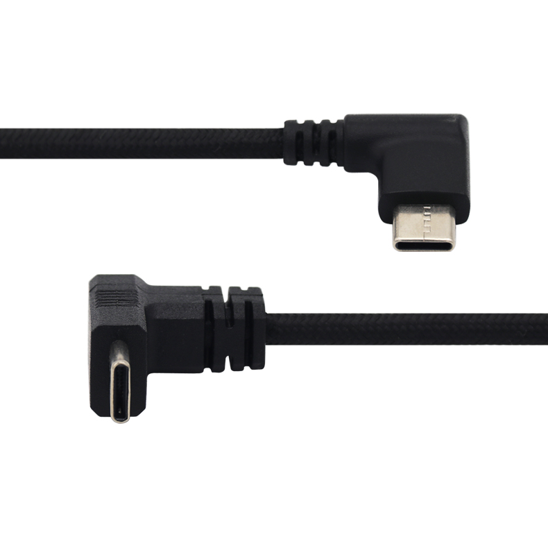 USB Right/Left Angle C to Up/Down Angle C cable