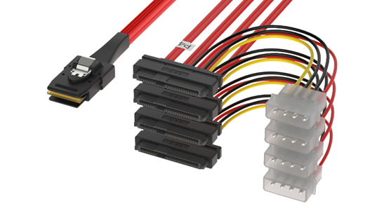 MINISAS 36PIN(SFF8087) TO 4-SAS 29PIN(SFF8482)+大4P
