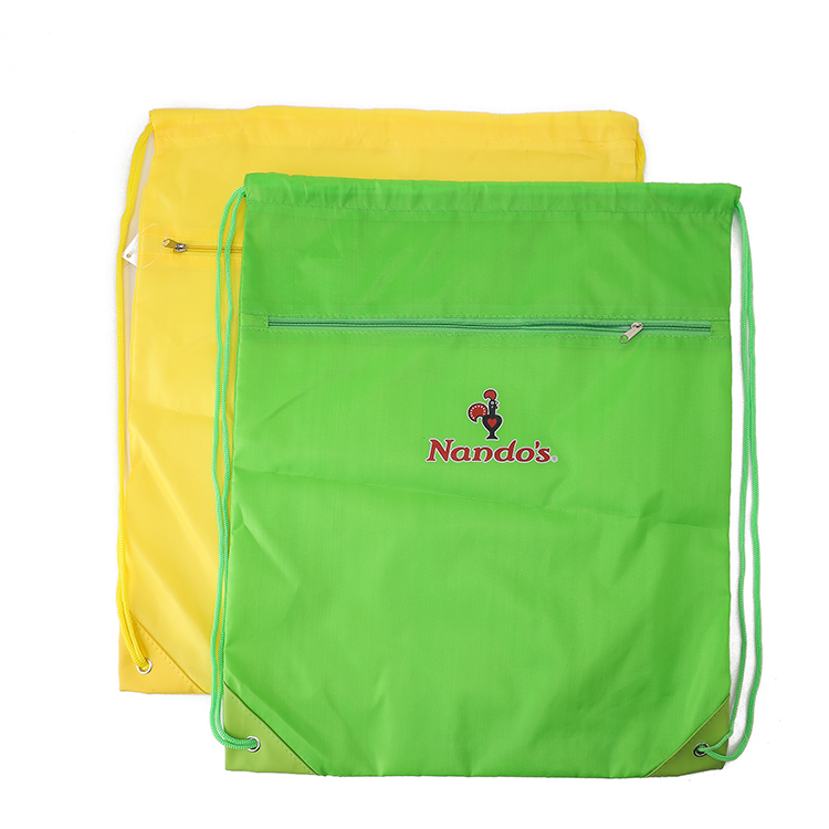 Promotional Drawstring Bag /drawstring backpack bag polyester  bag with Zipper