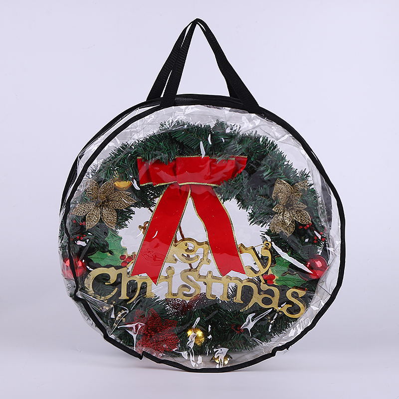 Christmas Garland Wreaths Storage Bag foldable pvc Clear Storage moving Bag with Reinforced Handle Container for Holiday Case