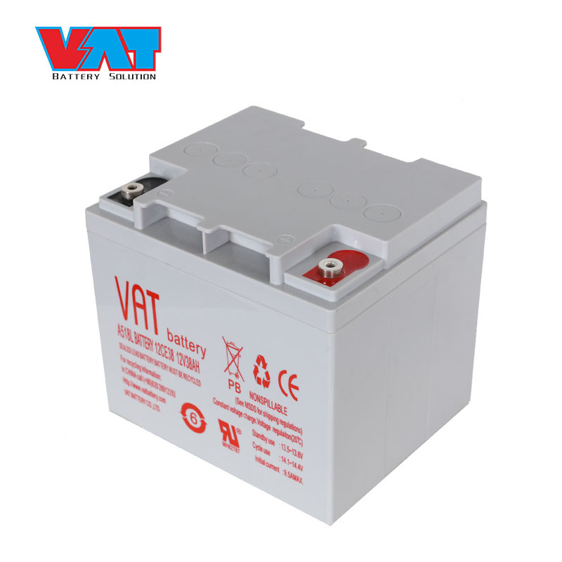 威艾特（VAT）12V38AH阀控式密封铅酸蓄电池 EPS UPS电源机房路灯用 灰白铜
