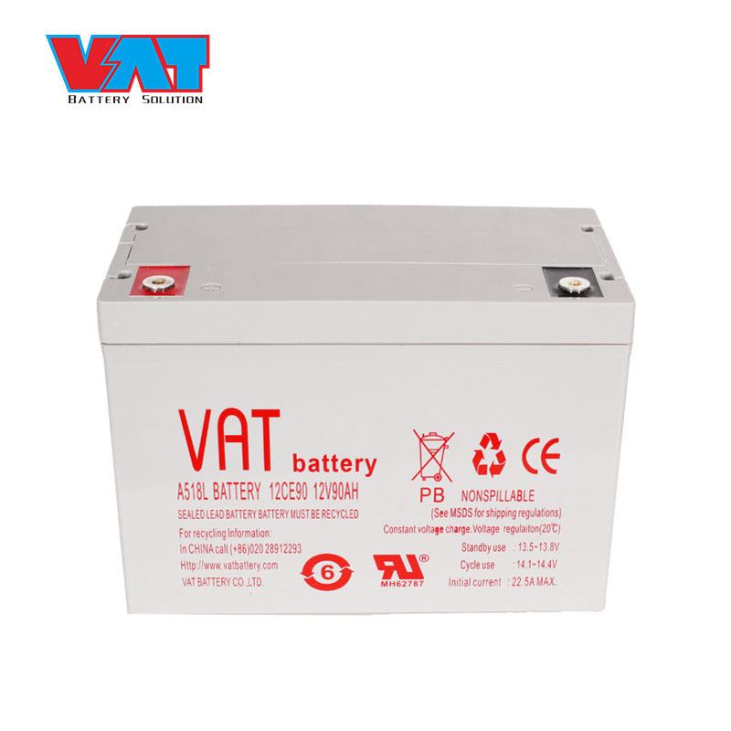 威艾特（VAT）12V90AH阀控式密封铅酸蓄电池 EPS UPS电源机房路灯用 灰白铜