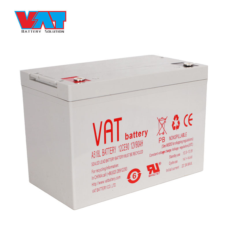 威艾特（VAT）12V90AH阀控式密封铅酸蓄电池 EPS UPS电源机房路灯用 灰白铜