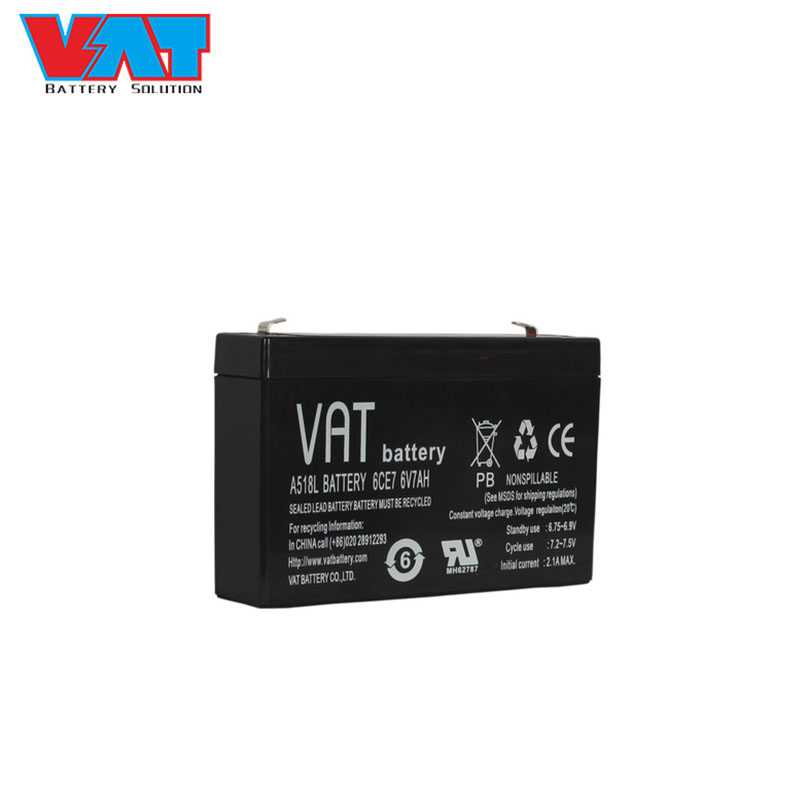 威艾特（VAT）6V7AH 免维护铅酸蓄电池  储能用蓄电池 儿童电动车拉杆音响户外应急电源