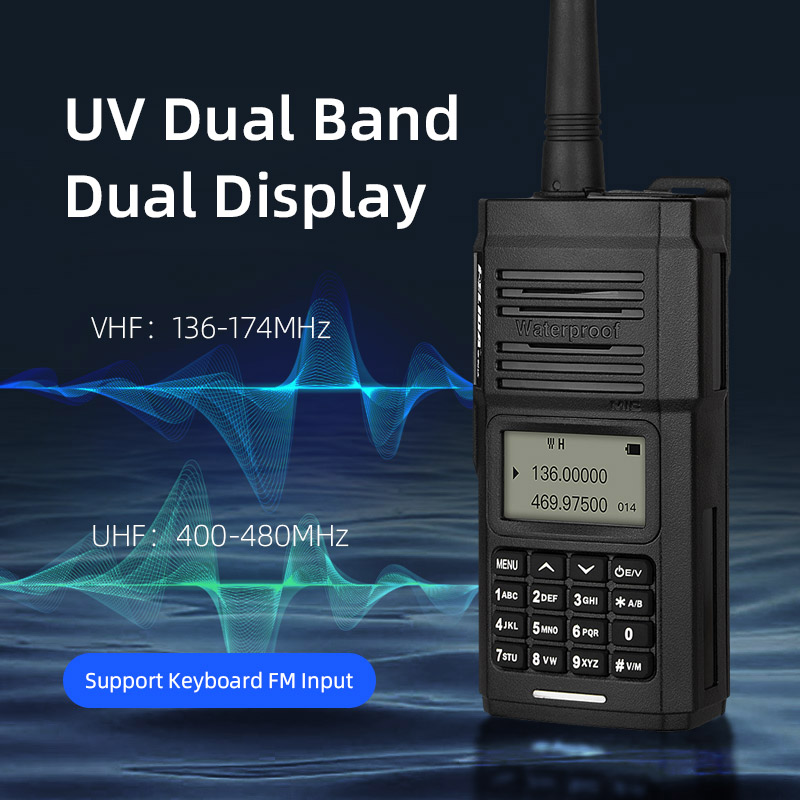waterproof dual band 136-174/400-480MHZ walkie talkie FS8300