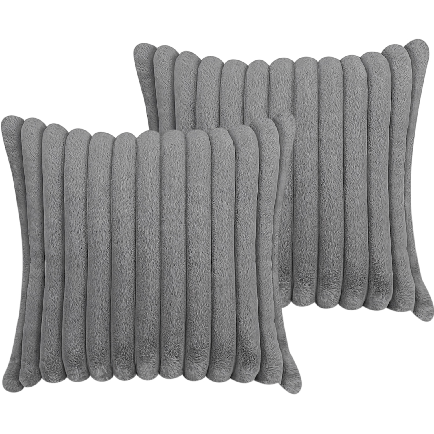 Faux Fur Pillow Covers Dark Gray