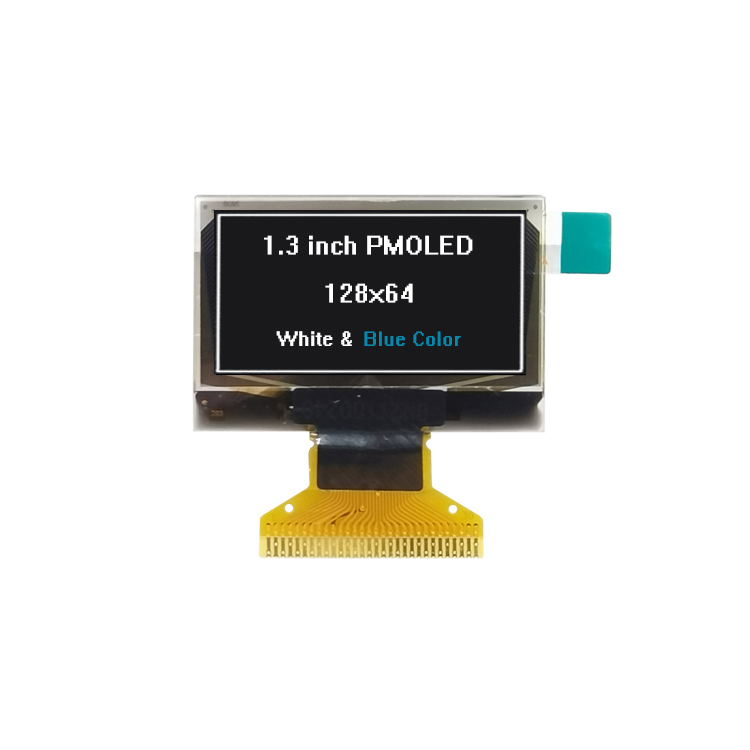 TT130PM10A 1.3 inch 128*64 White Blue Mono OLED Display1.3inch 30Pin Monochrome PMOLED Screen 3/4 Wire SPI I2C Interface SH1106G