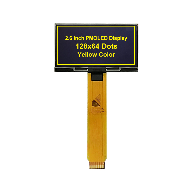 TT260PM10A 2.6 inch 128*64 Yellow Color Mono OLED Display 22 Pin Monochrome PMOLED Screen Panel SPD0301 Series Parallel SPI i2C Interface
