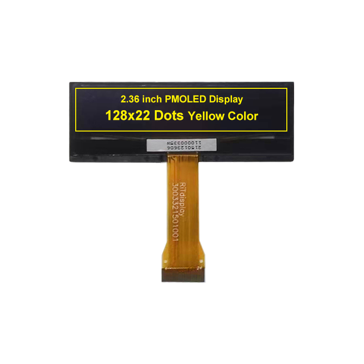 TT236PM10A 2.36 inch 128*22 Yellow Color Mono OLED Display 24 Pin Monochrome PMOLED Screen Panel SSD1305 Series Parallel SPI i2C Interface