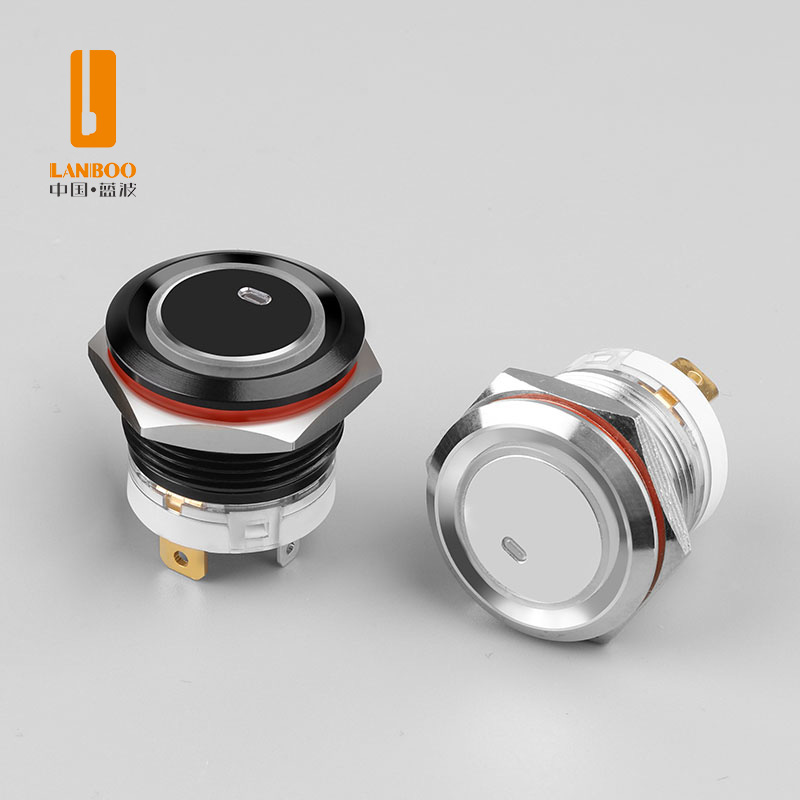 LB19E（19mm金属按钮开关16A大电流自复自锁防水带灯不锈钢）