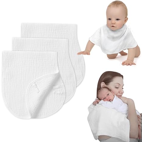 Muslin Burp Cloths with Snaps