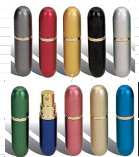 Metallic aluminium 0.17oz classic Refillable Perfume Spray