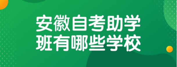 安徽自考助学班有哪些学校