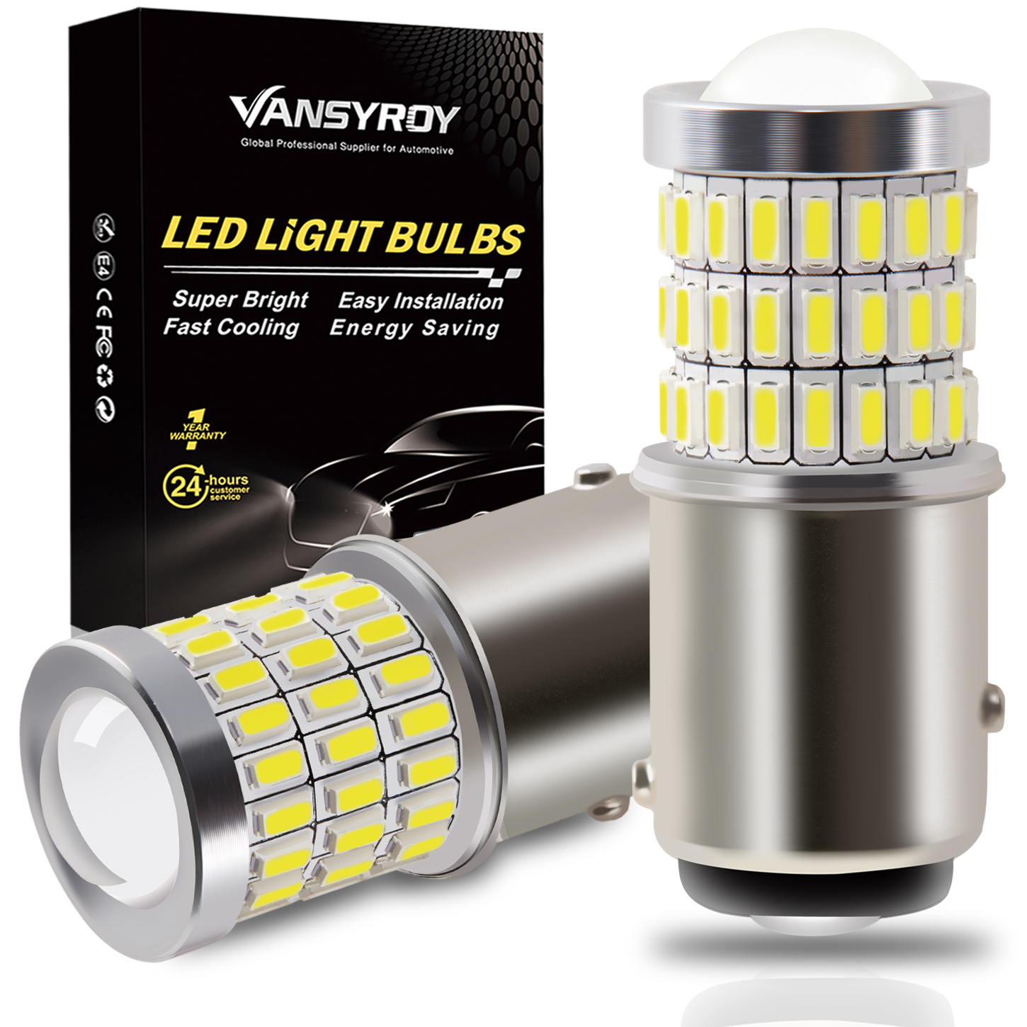 Super Bright 58-SMD with Projector Replacement for Backup Reverse//Turn Signal Light Pack of 2 VANSYROY 1157 2057 2357 7528 2057A 1157A LED Bulb Xenon White Brake Stop Tail//Parking Running Lights