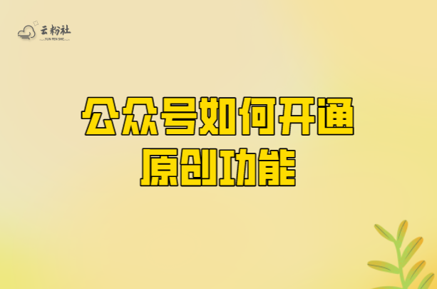 公众号原创功能