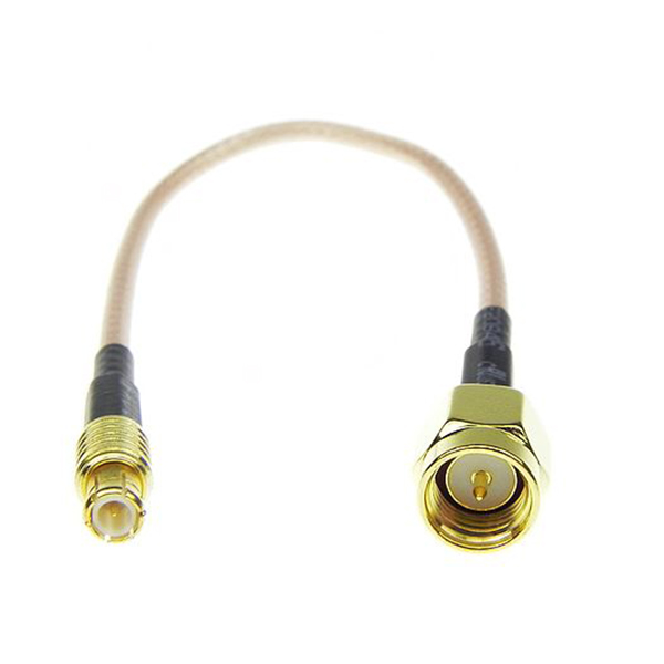 Custom SMAJ to MCXJ 16cm long coaxial rf cable asembly