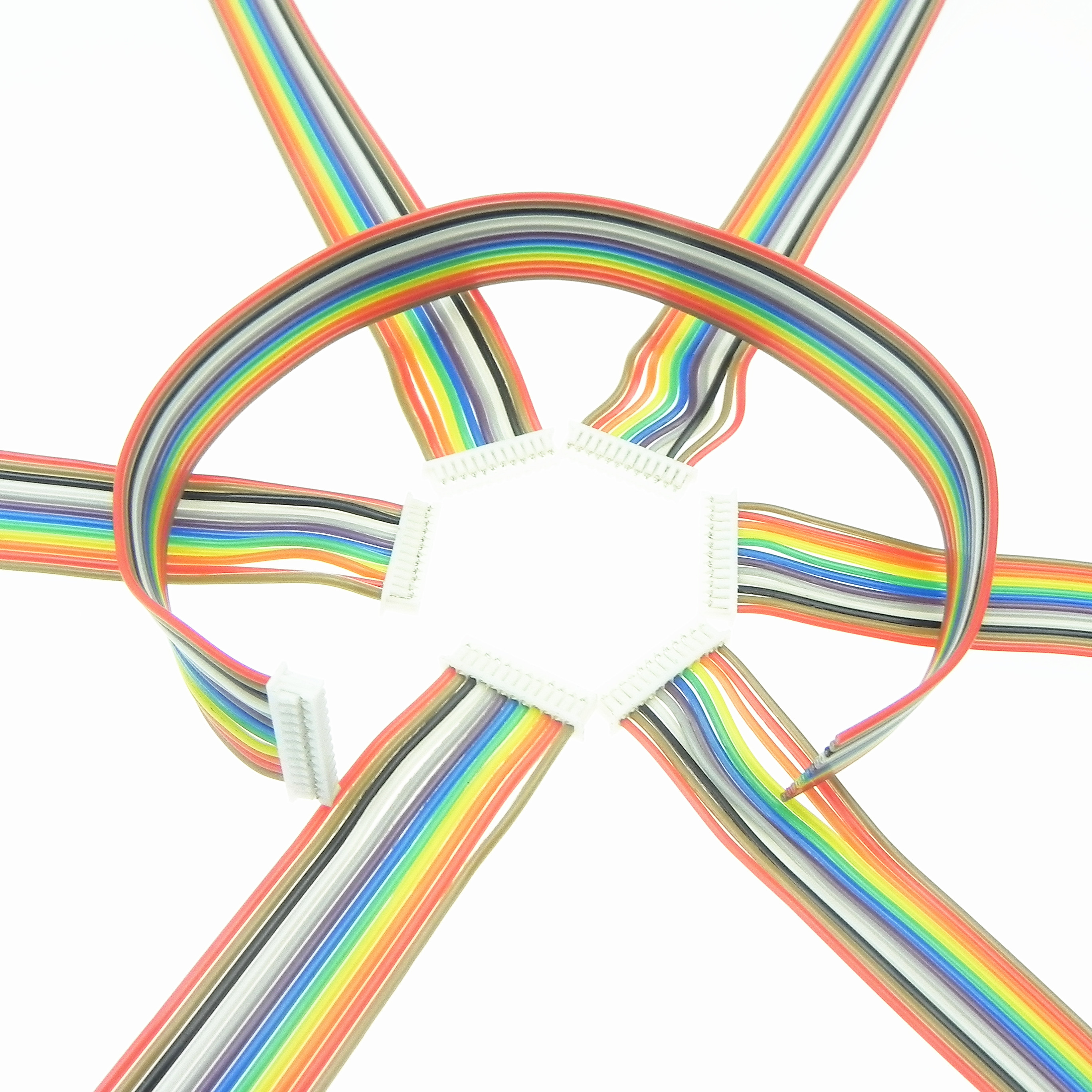 51021-12Pin flat rainbow color ribbon IDC cable