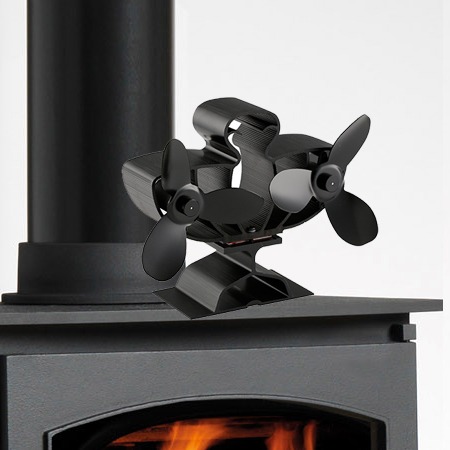 8 Blades Stove Fan Heat Powered Wood Burner Fan for Circulating Warm Air