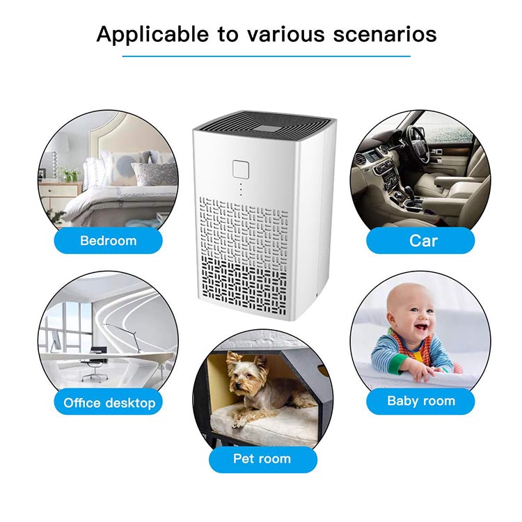 AM-120B UV Air Purifiers for Home, Portable personal Air Cleaner for Allergies and Pets, Smoke