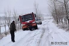 雪后路滑车辆被陷  巡逻民警前来救助