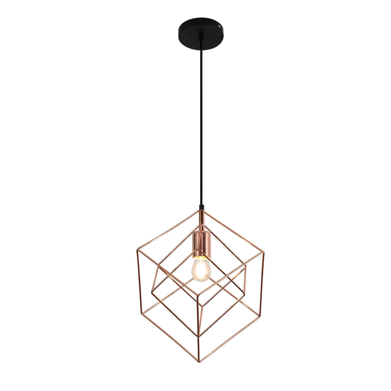 Mathematical Beauty Iron Frame Squre Pendant Light