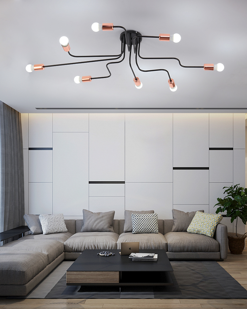 Buggie 8-Lights Modern Metal Ceiling Light