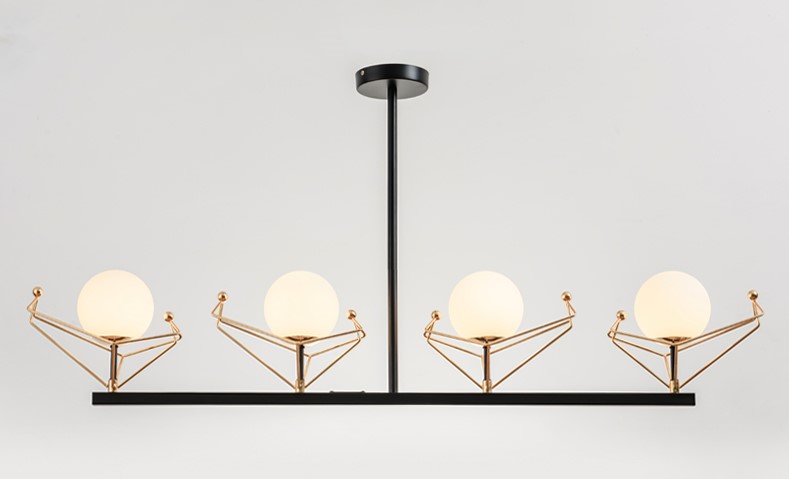 Shelframe Glass Metal Chandelier