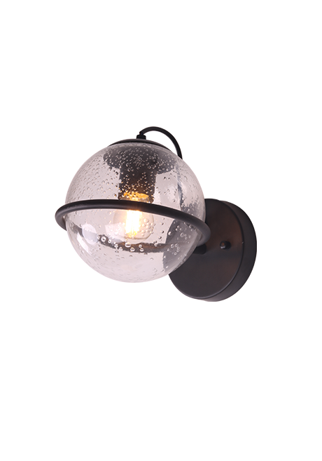 Synda Wall Lamp With Black Glass Shade