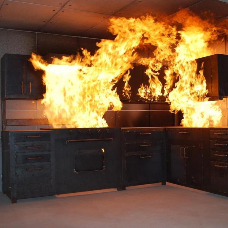 真火模拟厨房火灾训练设施，真火演练 消防演练装备