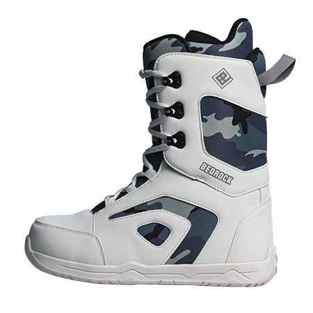 BEDROCK pure white camouflage snowboard shoes