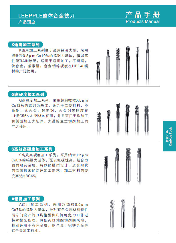 整體硬質合金銑刀 整體硬質合金銑刀