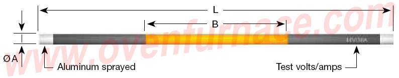 drawing of straight type sic heating elements