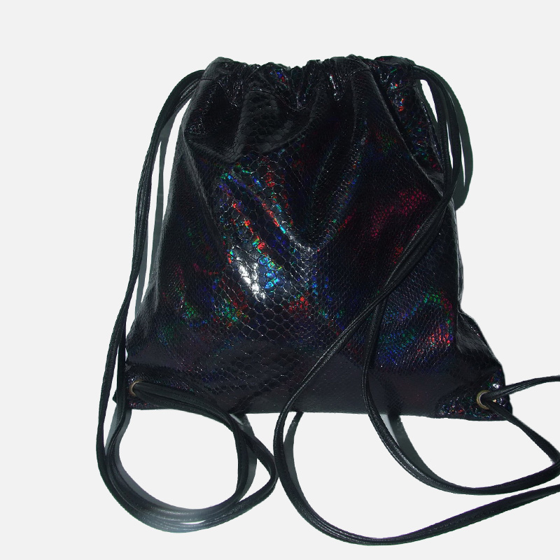 Snake drawstring backpack flower print bag BG111423