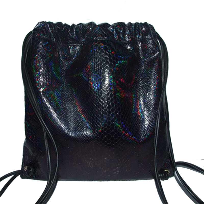 Snake drawstring backpack flower print bag BG111423