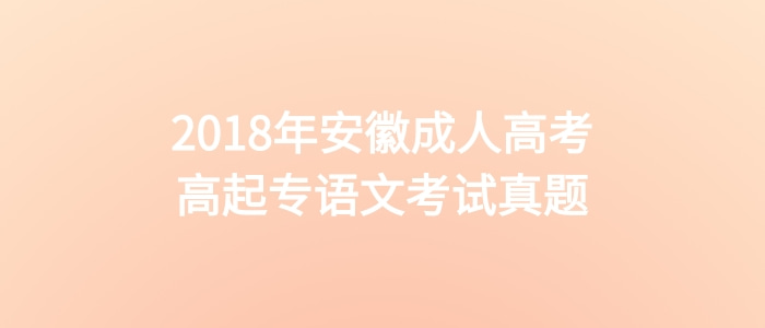 2018年安徽成人高考高起专语文考试真题