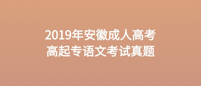2019年安徽成人高考高起专语文考试真题