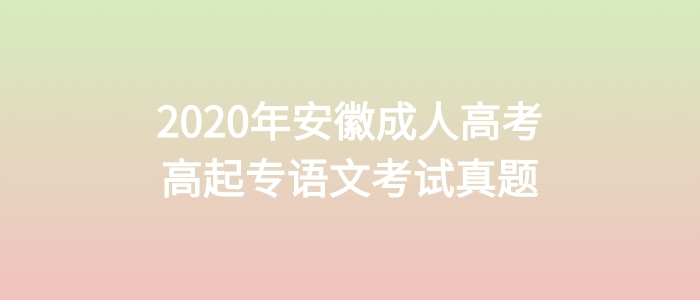 2020年安徽成人高考高起专语文考试真题