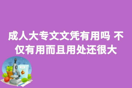 成人大专文文凭有用吗 不仅有用而且用处还很大