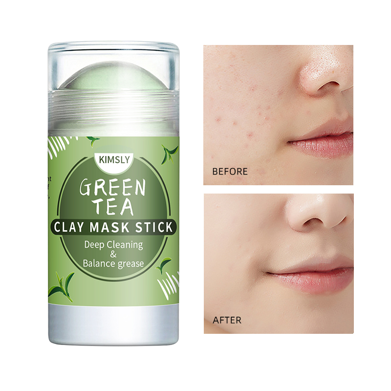 Natural Deep Cleansing Purifying And Acne Remove Organic Green Tea Musk Clay Mask Stick for Women