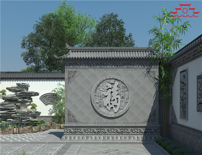 中式庭院影壁照壁墻，磚雕影壁墻在中國中式庭院中的...
