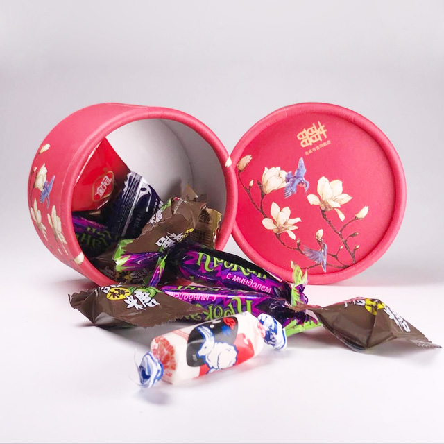 Wholesale full color printing truffle circle chocolate box for chocolate