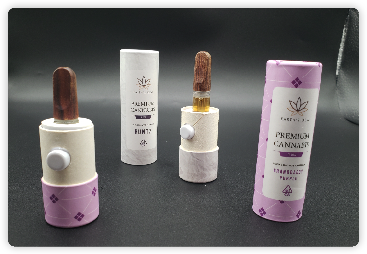 Custom small size round box packaging with childproof button for CBD products
