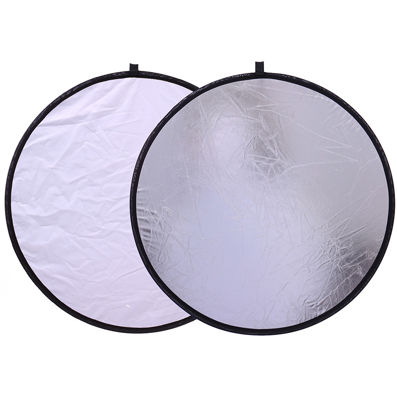 SHARP Drop Shipping 2 in 1 Silver / white Folding Photo Studio Reflector Board  Portable Collapsible Light Round Photography Reflector for Studio Multi Photo Disc
