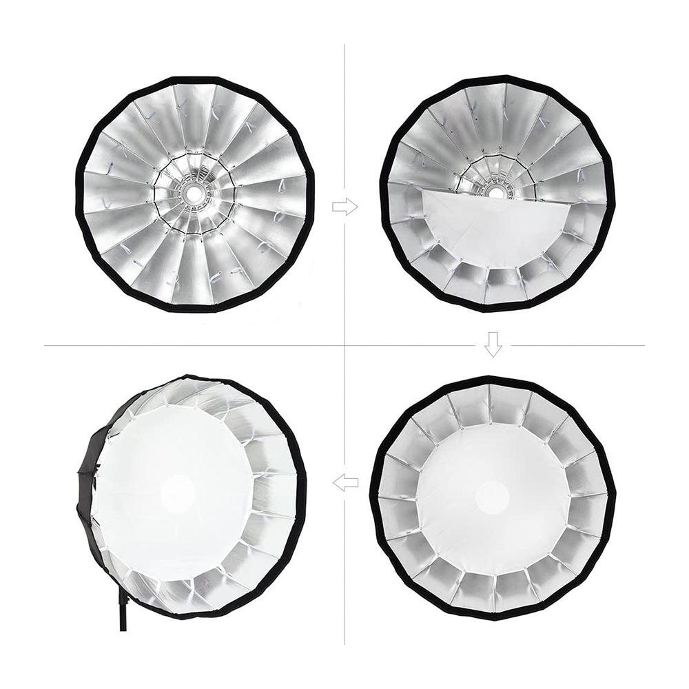 Softbox 90cm Quick Parabolic Bowen Mount with Grid portable parabolic softbox