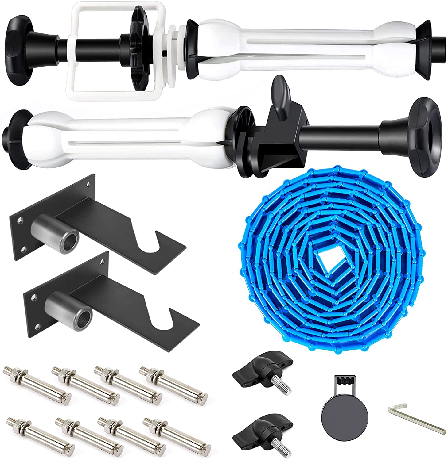 Sharp Single Roller Wall / Light Stand Mounting 2-in-1 Manual Background Support System, Including Two Single Hooks, Two Expand Bars, One Chain