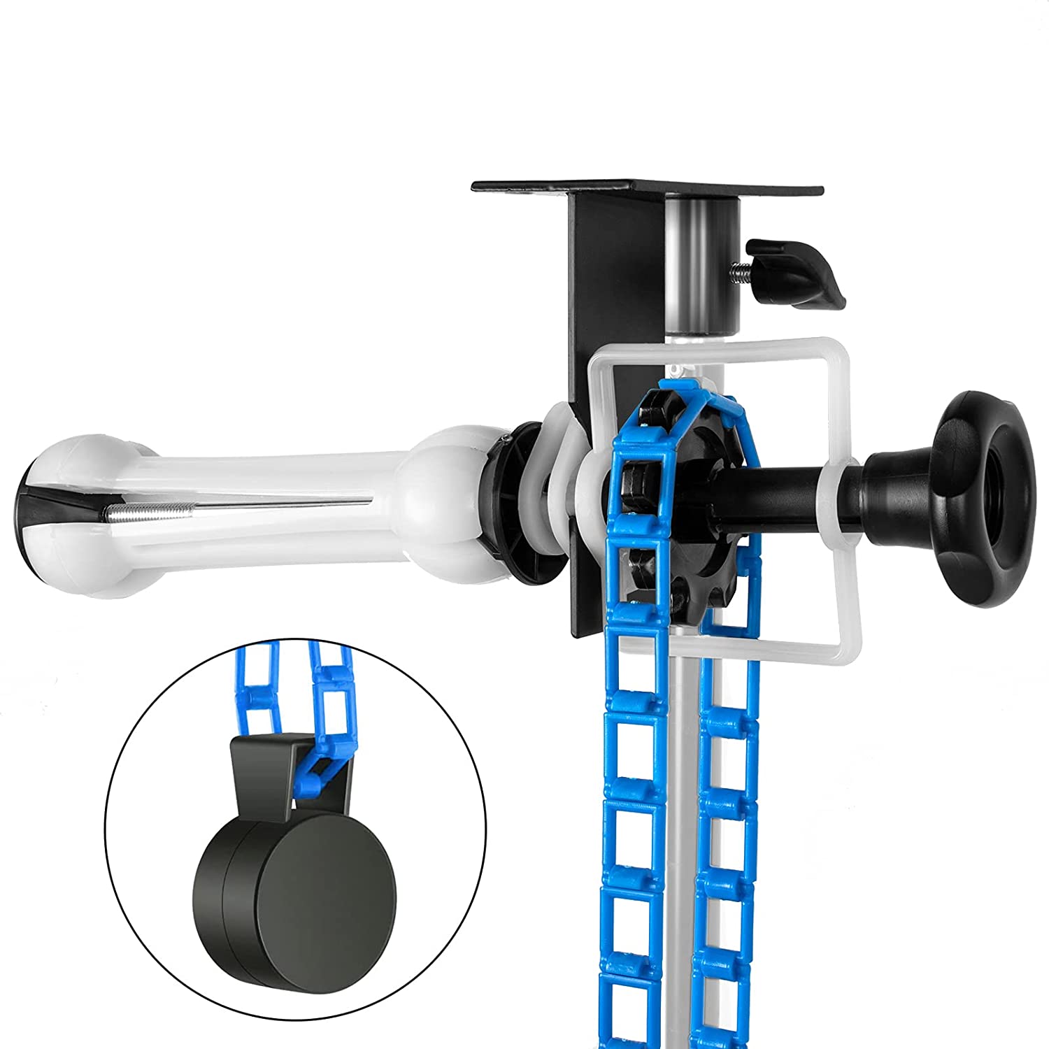Sharp Single Roller Wall / Light Stand Mounting 2-in-1 Manual Background Support System, Including Two Single Hooks, Two Expand Bars, One Chain