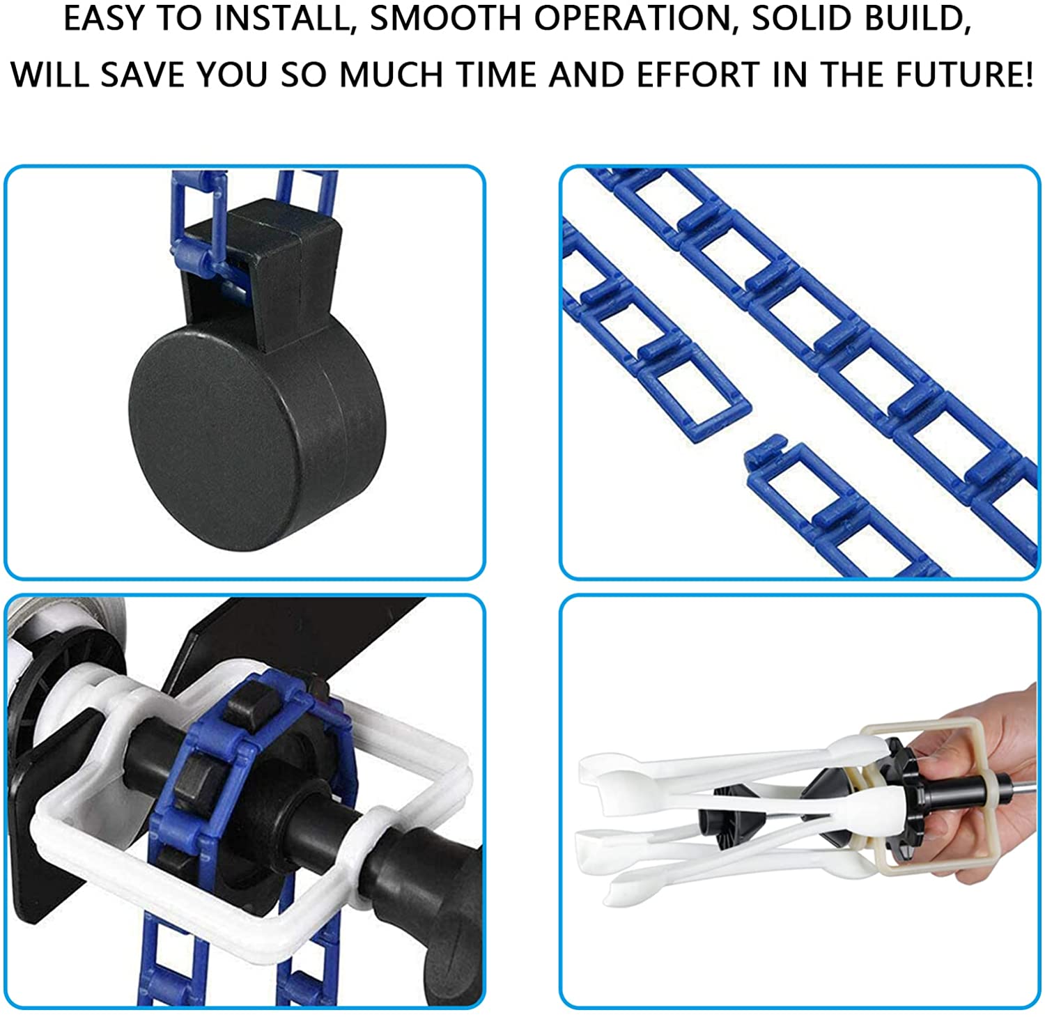 4 rollers Photography Backdrop Wall Mount Roller System 4 Support Rollers, Manual Photo Background Ceiling Holder, Including 2 Four-fold Hooks, 8 Expand Bars, 4 Chains, for Home Studio Live Shooting